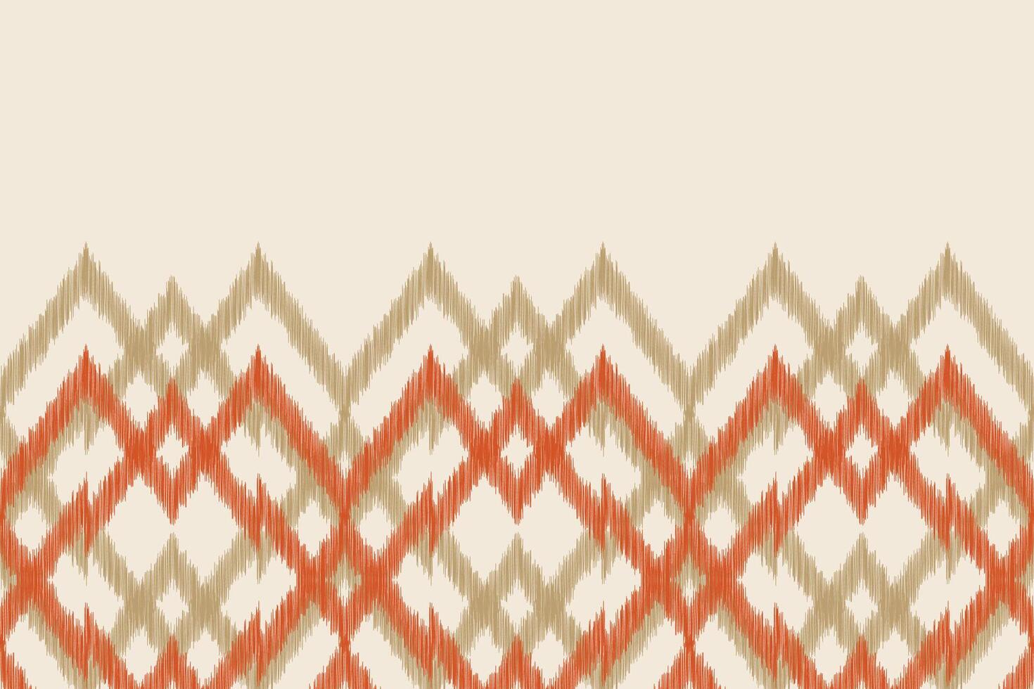 tradicional étnico ikat motivo tela modelo antecedentes geométrico .africano ikat bordado étnico modelo marrón crema antecedentes fondo de pantalla. resumen, ilustración.textura, marco, decoración. vector