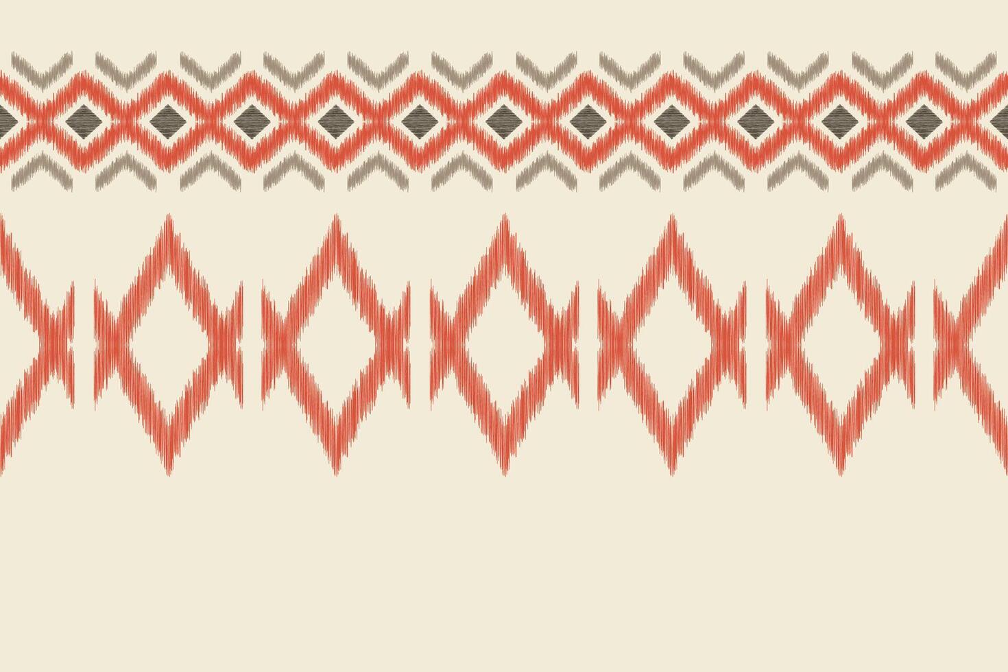 Traditional Ethnic ikat motif fabric pattern background geometric .African Ikat embroidery Ethnic pattern brown cream background wallpaper. Abstract,,illustration.Texture,frame,decoration. vector