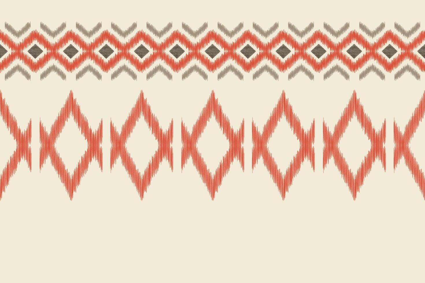 tradicional étnico ikat motivo tela modelo antecedentes geométrico .africano ikat bordado étnico modelo marrón crema antecedentes fondo de pantalla. resumen, ilustración.textura, marco, decoración. vector