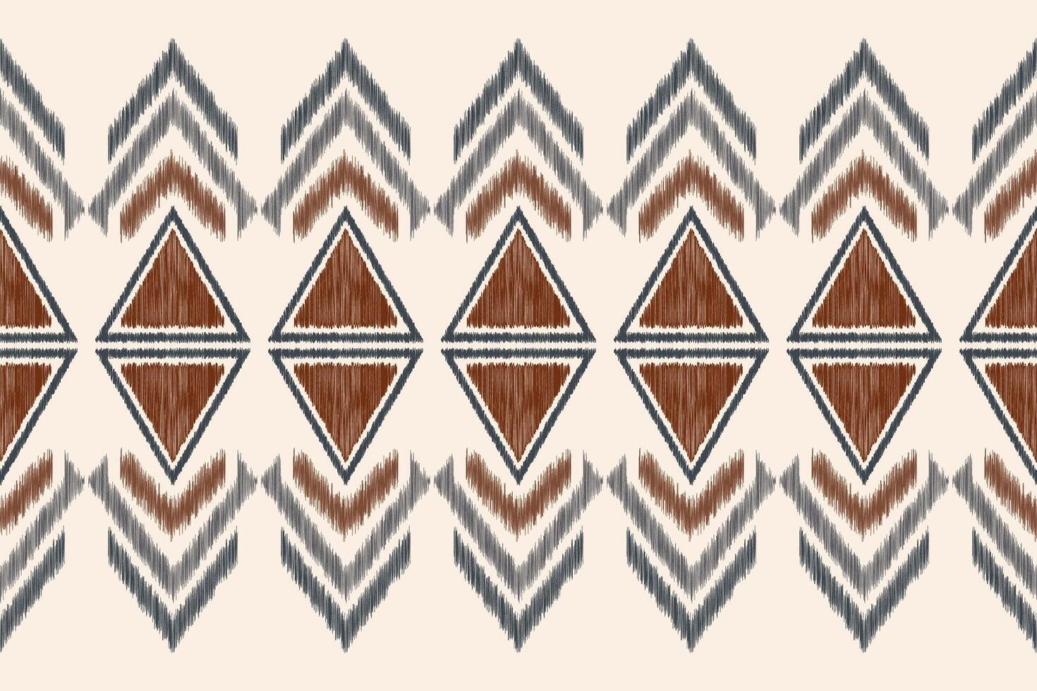 tradicional étnico ikat motivo tela modelo antecedentes geométrico .africano ikat bordado étnico modelo marrón crema antecedentes fondo de pantalla. resumen, ilustración.textura, marco, decoración. vector