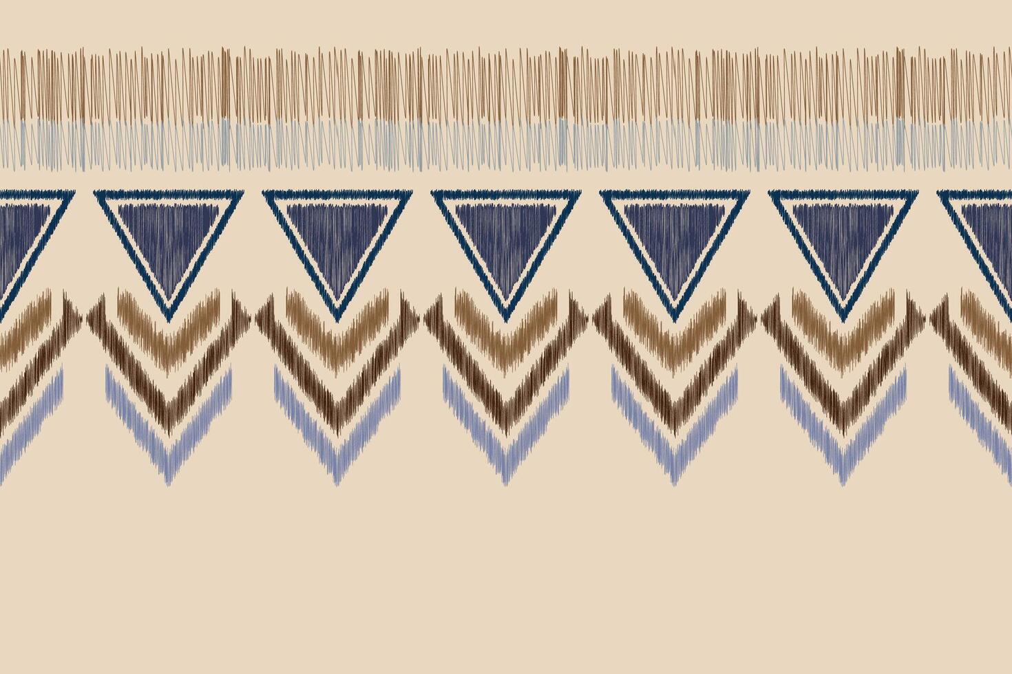 tradicional étnico ikat motivo tela modelo antecedentes geométrico .africano ikat bordado étnico modelo marrón crema antecedentes fondo de pantalla. resumen, ilustración.textura, marco, decoración. vector