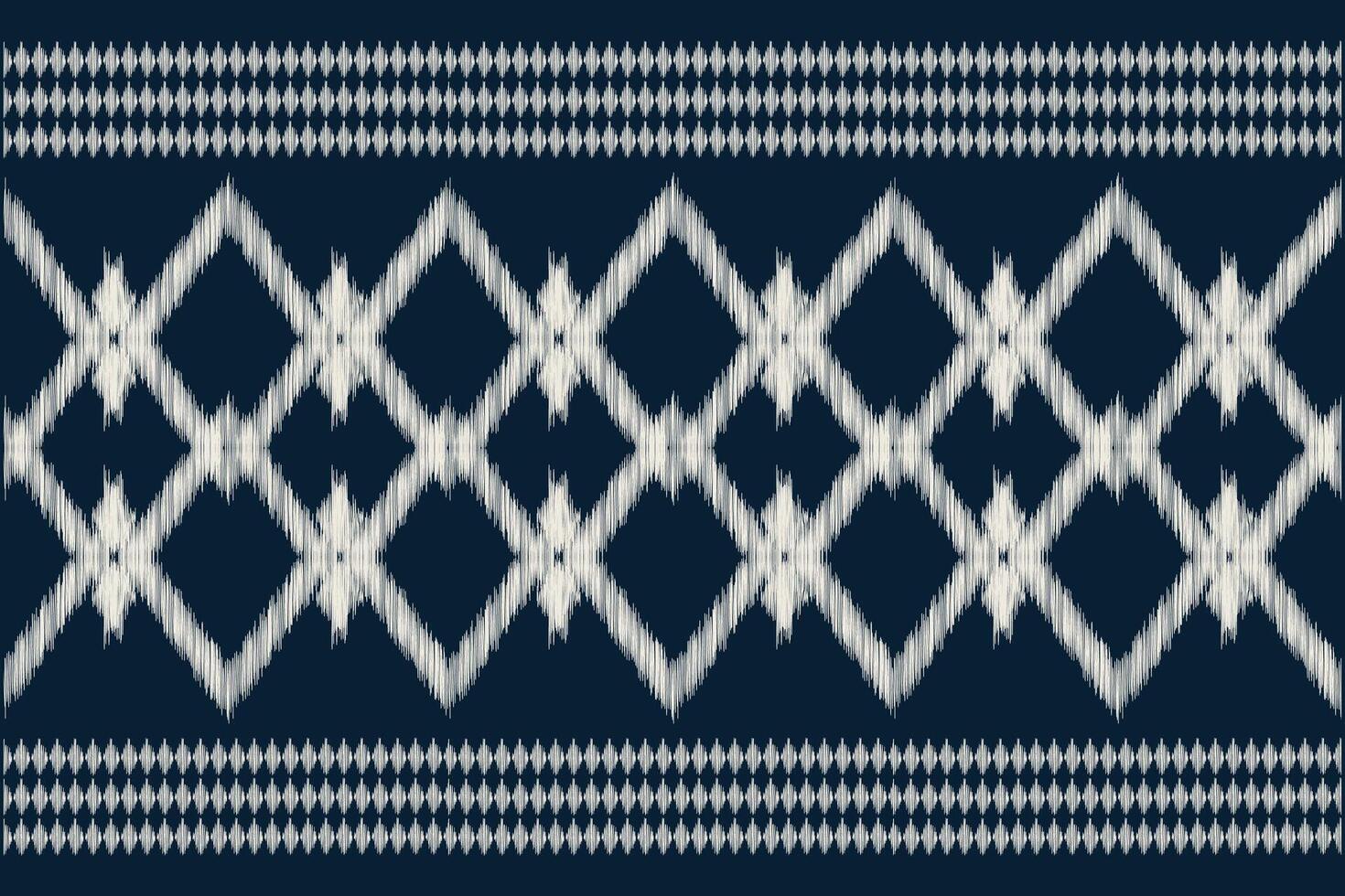 Traditional Ethnic ikat motif fabric pattern geometric style.African Ikat embroidery Ethnic oriental pattern blue background wallpaper. Abstract,,illustration.Texture,frame,decoration. vector