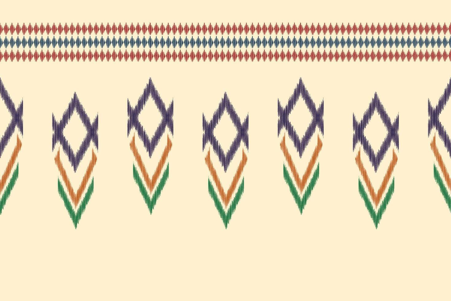 tradicional étnico ikat motivo tela modelo antecedentes geométrico .africano ikat bordado étnico modelo marrón crema antecedentes fondo de pantalla. resumen, ilustración.textura, marco, decoración. vector