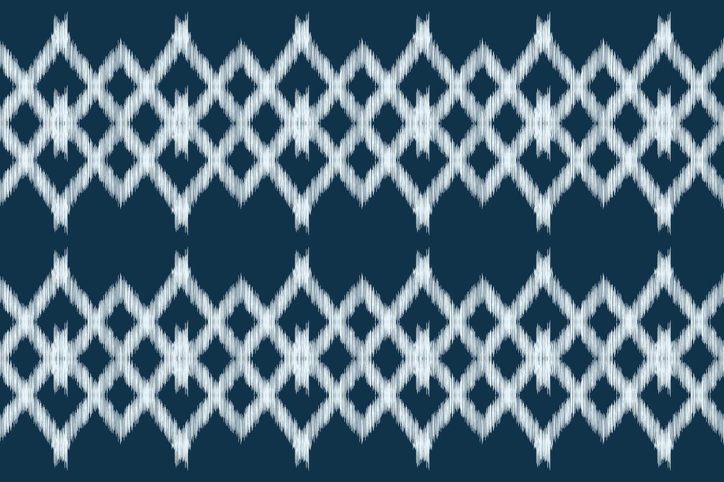 traditional Ethnic ikat motif fabric pattern geometric style.African Ikat embroidery Ethnic oriental pattern blue background wallpaper. Abstract,,illustration.Texture,frame,decoration. vector