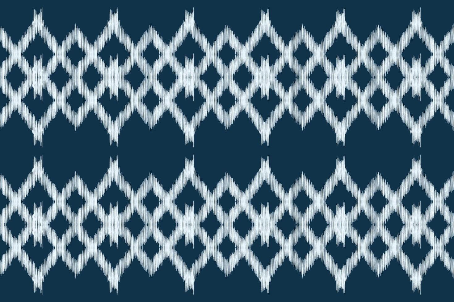 traditional Ethnic ikat motif fabric pattern geometric style.African Ikat embroidery Ethnic oriental pattern blue background wallpaper. Abstract,,illustration.Texture,frame,decoration. vector