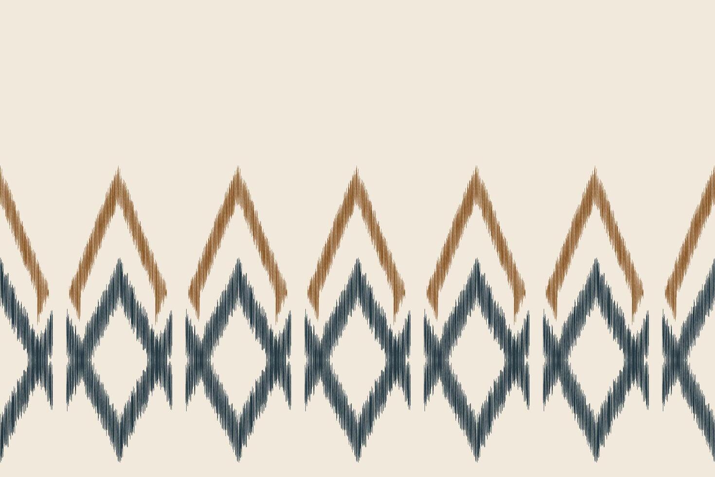 Traditional Ethnic ikat motif fabric pattern background geometric .African Ikat embroidery Ethnic pattern brown cream background wallpaper. Abstract,,illustration.Texture,frame,decoration. vector