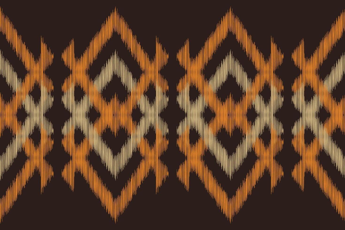 Traditional Ethnic ikat motif fabric pattern background geometric .African Ikat embroidery Ethnic oriental pattern brown background wallpaper. Abstract,,illustration.Texture,frame,decoration. vector