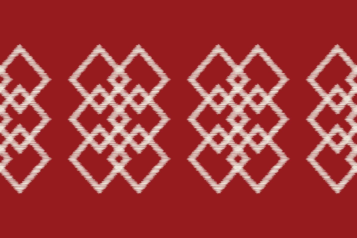 Traditional Ethnic ikat motif fabric pattern geometric style.African Ikat embroidery Ethnic oriental pattern red background wallpaper. Abstract,,illustration.Texture,frame,decoration. vector