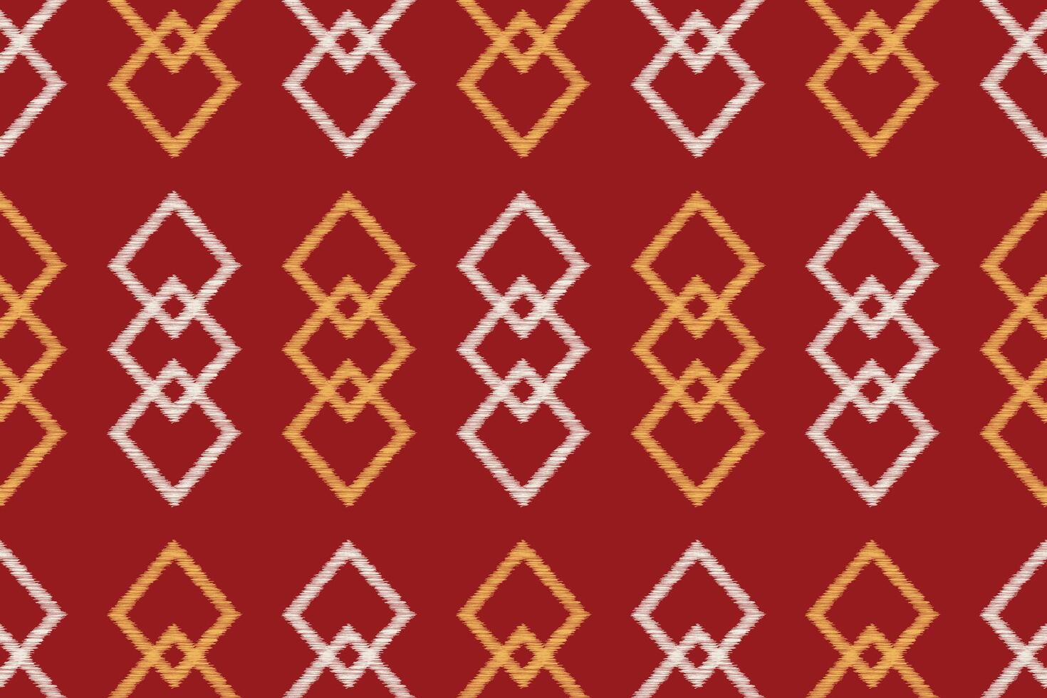 Traditional Ethnic ikat motif fabric pattern geometric style.African Ikat embroidery Ethnic oriental pattern red background wallpaper. Abstract,,illustration.Texture,frame,decoration. vector