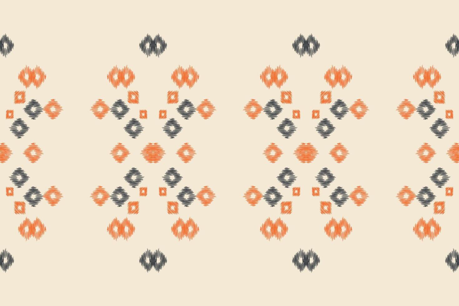 Traditional Ethnic ikat motif fabric pattern background geometric .African Ikat embroidery Ethnic pattern brown cream background wallpaper. Abstract,,illustration.Texture,frame,decoration. vector
