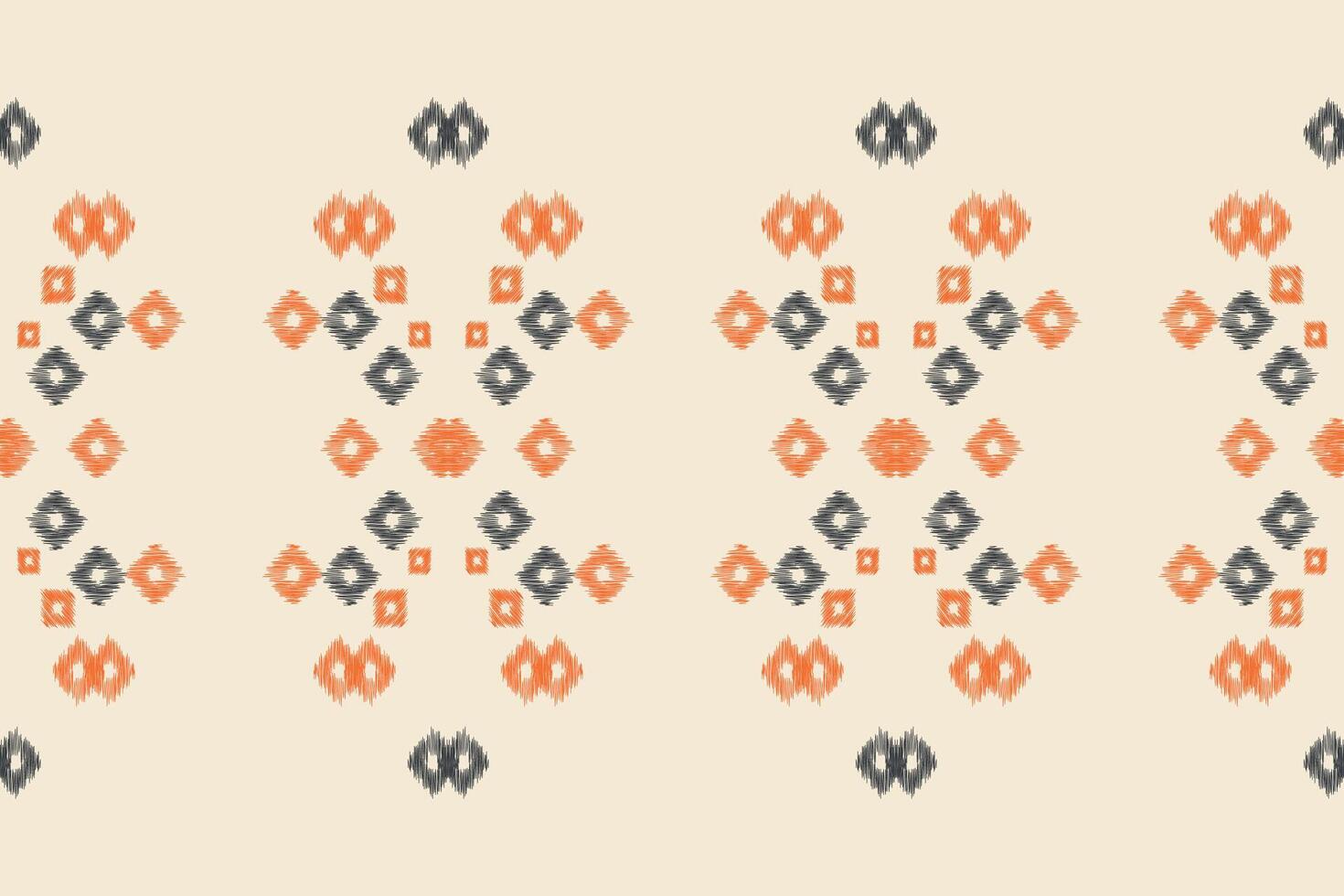 Traditional Ethnic ikat motif fabric pattern background geometric .African Ikat embroidery Ethnic pattern brown cream background wallpaper. Abstract,,illustration.Texture,frame,decoration. vector