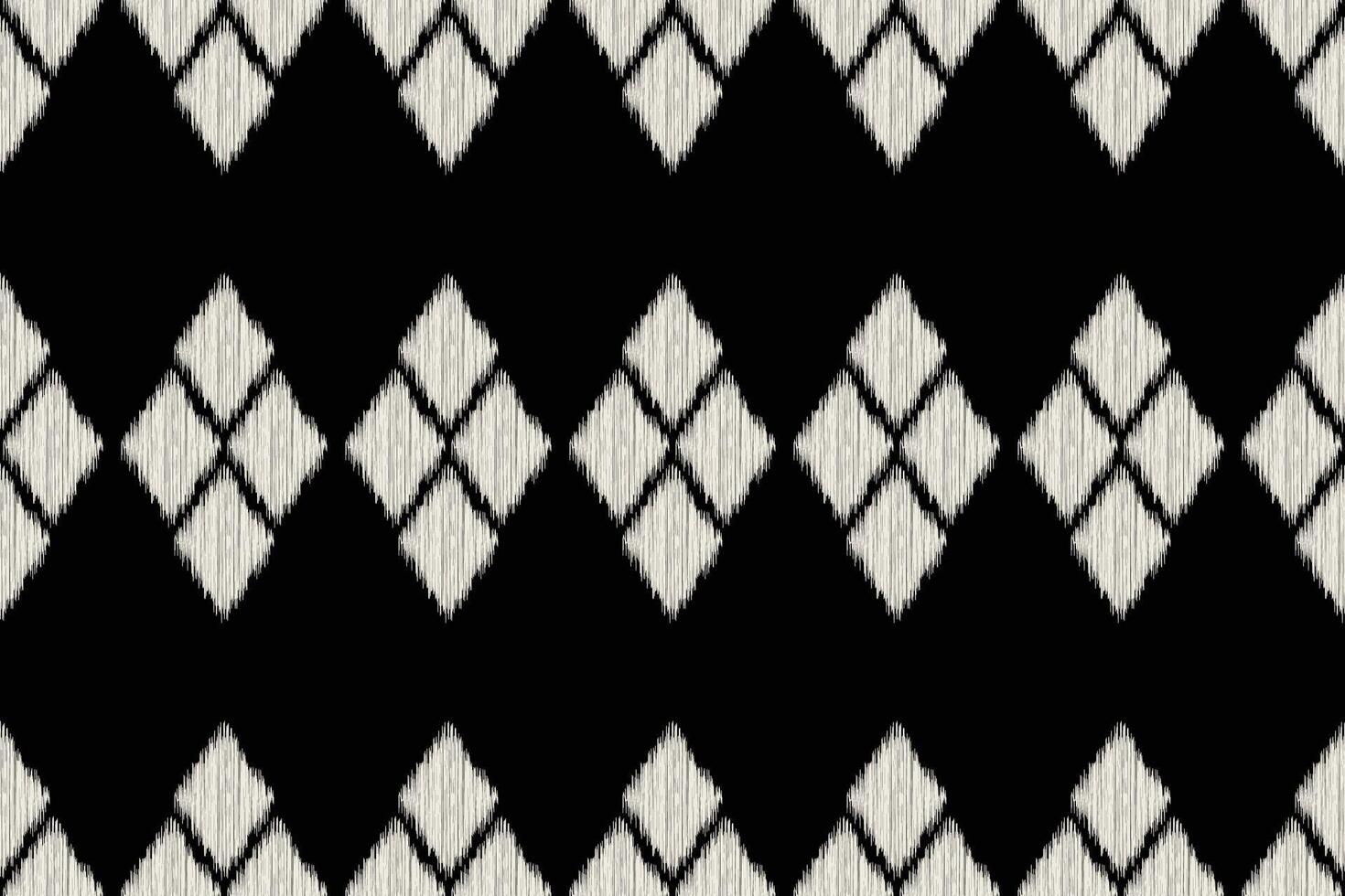 Traditional Ethnic ikat motif fabric background pattern geometric .African Ikat embroidery Ethnic oriental pattern black background wallpaper. Abstract,,illustration.Texture,frame,decoration. vector