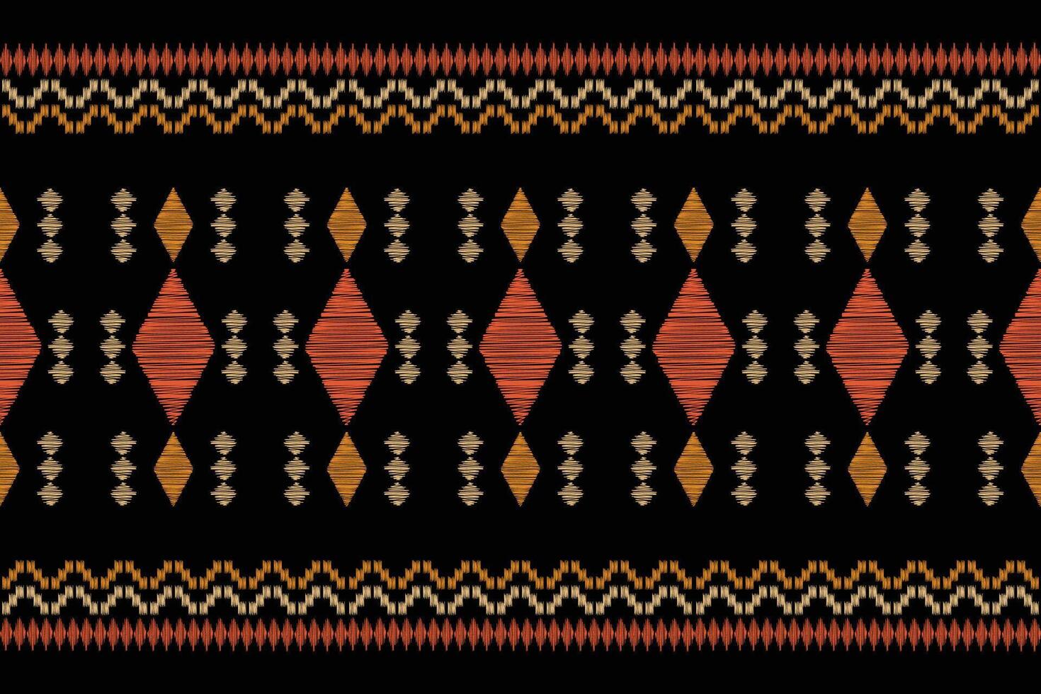 Traditional Ethnic ikat motif fabric background pattern geometric .African Ikat embroidery Ethnic oriental pattern black background wallpaper. Abstract,,illustration.Texture,frame,decoration. vector