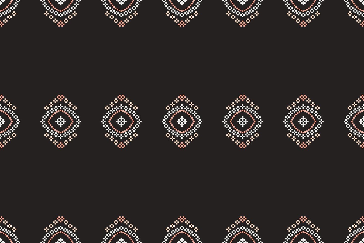tradicional étnico motivos ikat geométrico tela modelo cruzar puntada.ikat bordado étnico oriental píxel marrón antecedentes. resumen, ilustración. textura,bufanda,decoración,papel tapiz. vector