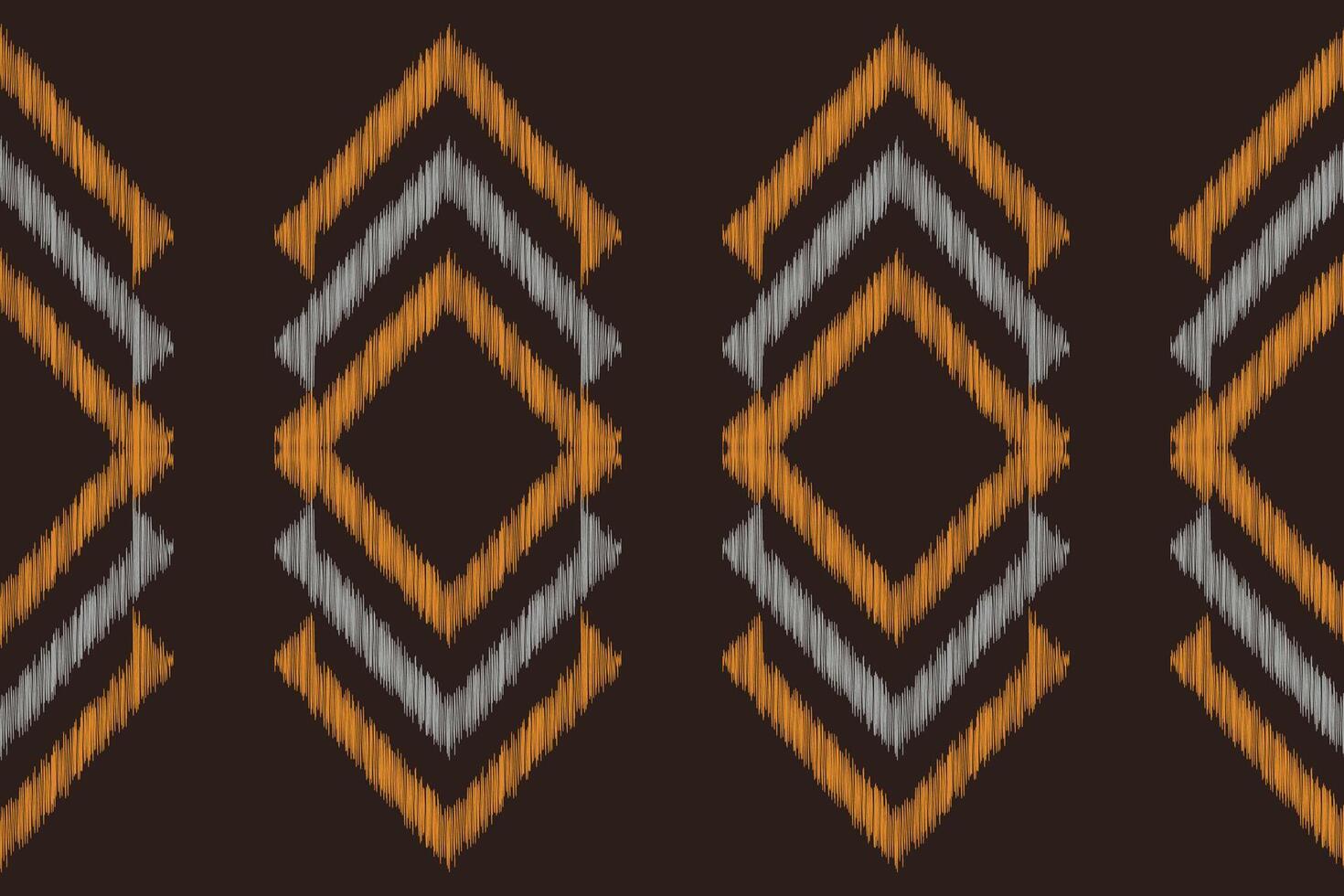 Traditional Ethnic ikat motif fabric pattern background geometric .African Ikat embroidery Ethnic oriental pattern brown background wallpaper. Abstract,,illustration.Texture,frame,decoration. vector