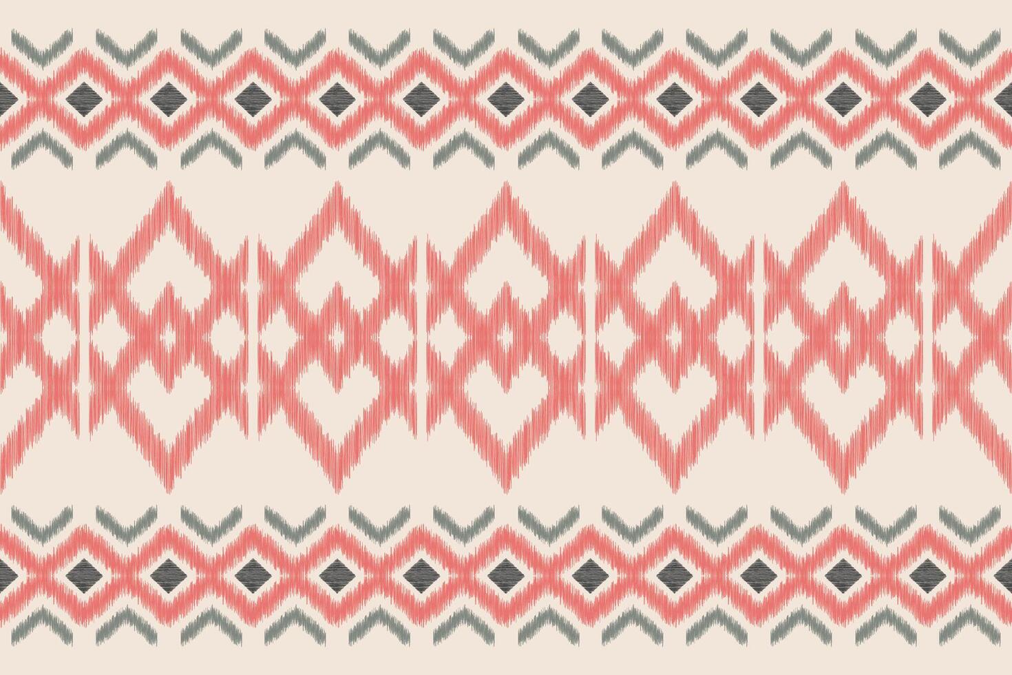 Traditional Ethnic ikat motif fabric pattern background geometric .African Ikat embroidery Ethnic pattern brown cream background wallpaper. Abstract,,illustration.Texture,frame,decoration. vector