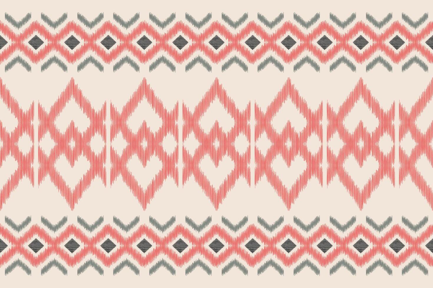 Traditional Ethnic ikat motif fabric pattern background geometric .African Ikat embroidery Ethnic pattern brown cream background wallpaper. Abstract,,illustration.Texture,frame,decoration. vector