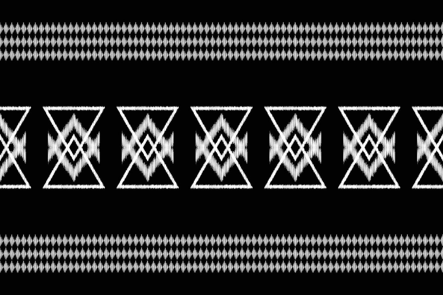 Traditional Ethnic ikat motif fabric background pattern geometric .African Ikat embroidery Ethnic oriental pattern black background wallpaper. Abstract,,illustration.Texture,frame,decoration. vector