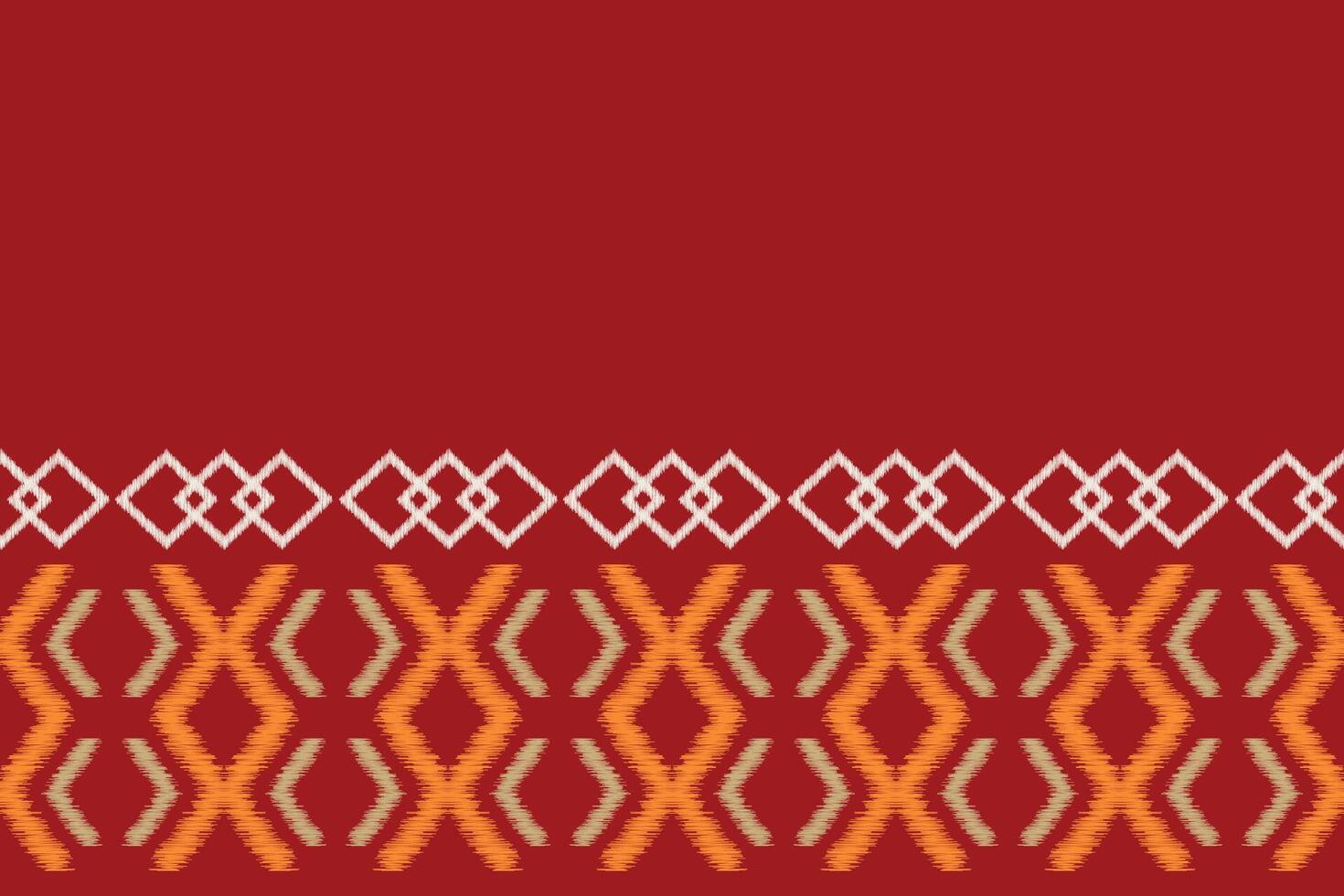 Traditional Ethnic ikat motif fabric pattern geometric style.African Ikat embroidery Ethnic oriental pattern red background wallpaper. Abstract,,illustration.Texture,frame,decoration. vector