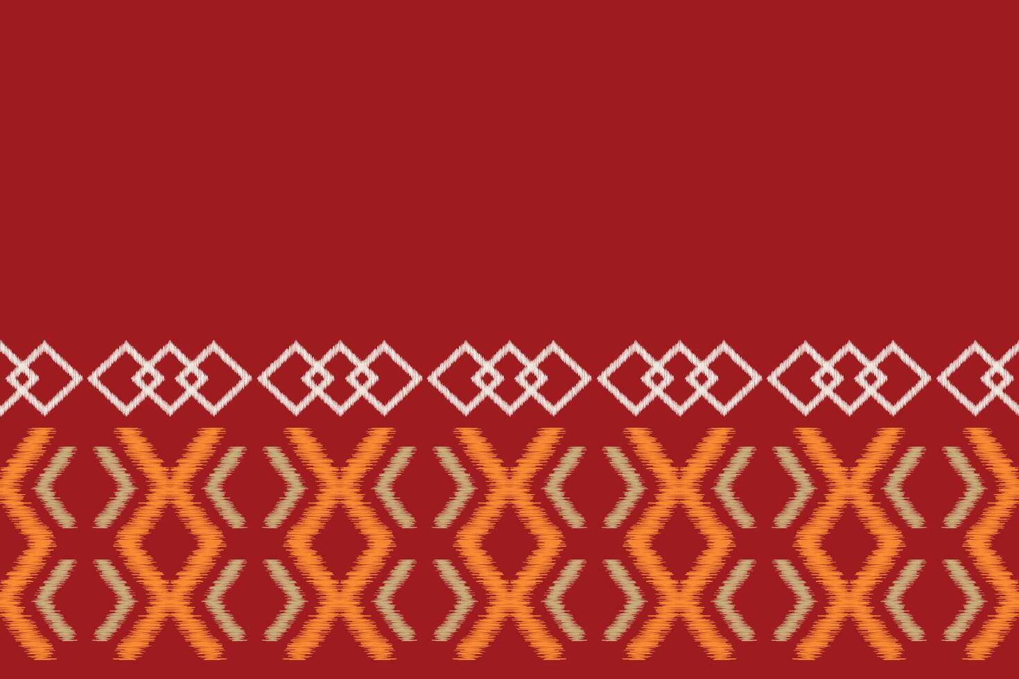 Traditional Ethnic ikat motif fabric pattern geometric style.African Ikat embroidery Ethnic oriental pattern red background wallpaper. Abstract,,illustration.Texture,frame,decoration. vector