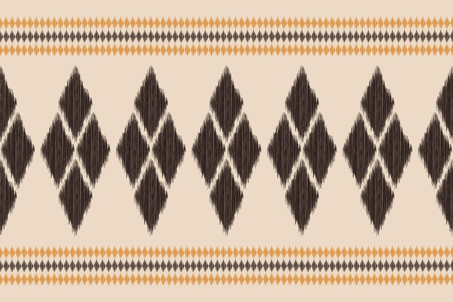 Traditional Ethnic ikat motif fabric pattern background geometric .African Ikat embroidery Ethnic oriental pattern brown background wallpaper. Abstract,,illustration.Texture,frame,decoration. vector