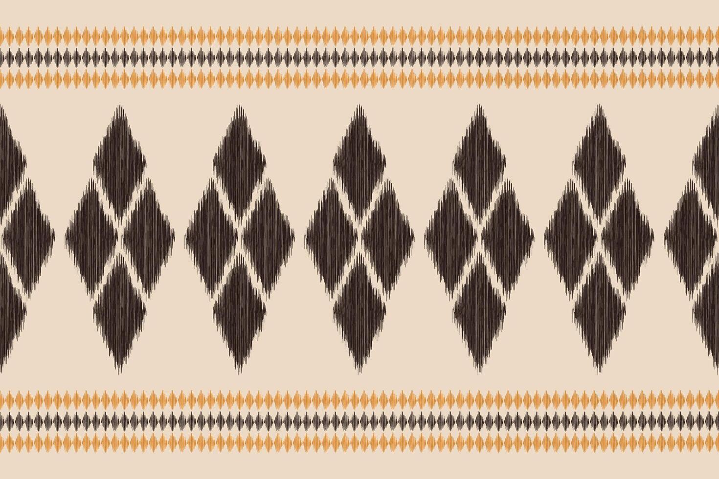 Traditional Ethnic ikat motif fabric pattern background geometric .African Ikat embroidery Ethnic oriental pattern brown background wallpaper. Abstract,,illustration.Texture,frame,decoration. vector