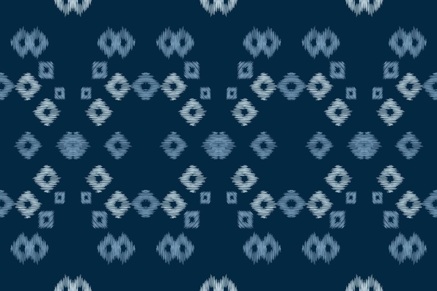 Traditional Ethnic ikat motif fabric pattern geometric style.African Ikat embroidery Ethnic oriental pattern blue background wallpaper. Abstract,,illustration.Texture,frame,decoration. vector