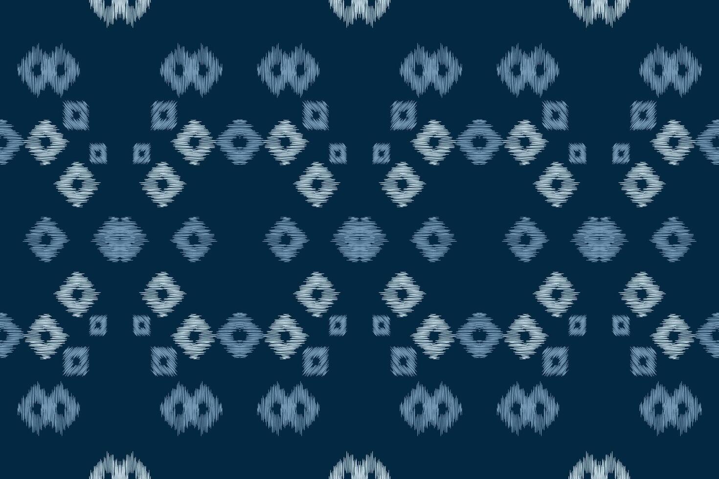 Traditional Ethnic ikat motif fabric pattern geometric style.African Ikat embroidery Ethnic oriental pattern blue background wallpaper. Abstract,,illustration.Texture,frame,decoration. vector