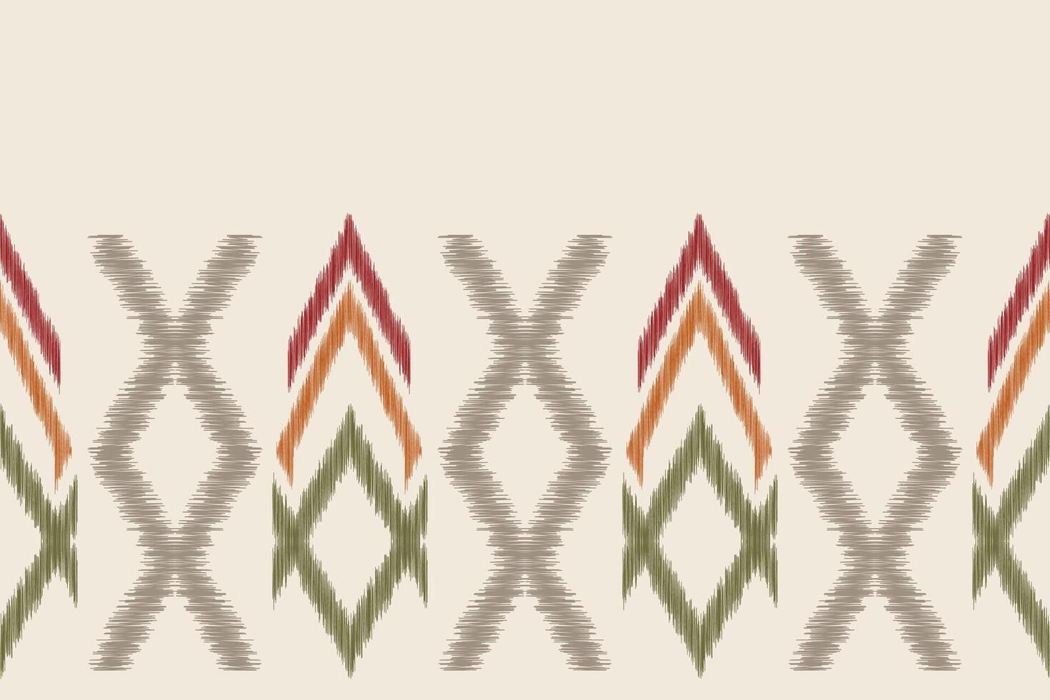 Traditional Ethnic ikat motif fabric pattern background geometric .African Ikat embroidery Ethnic pattern brown cream background wallpaper. Abstract,,illustration.Texture,frame,decoration. vector
