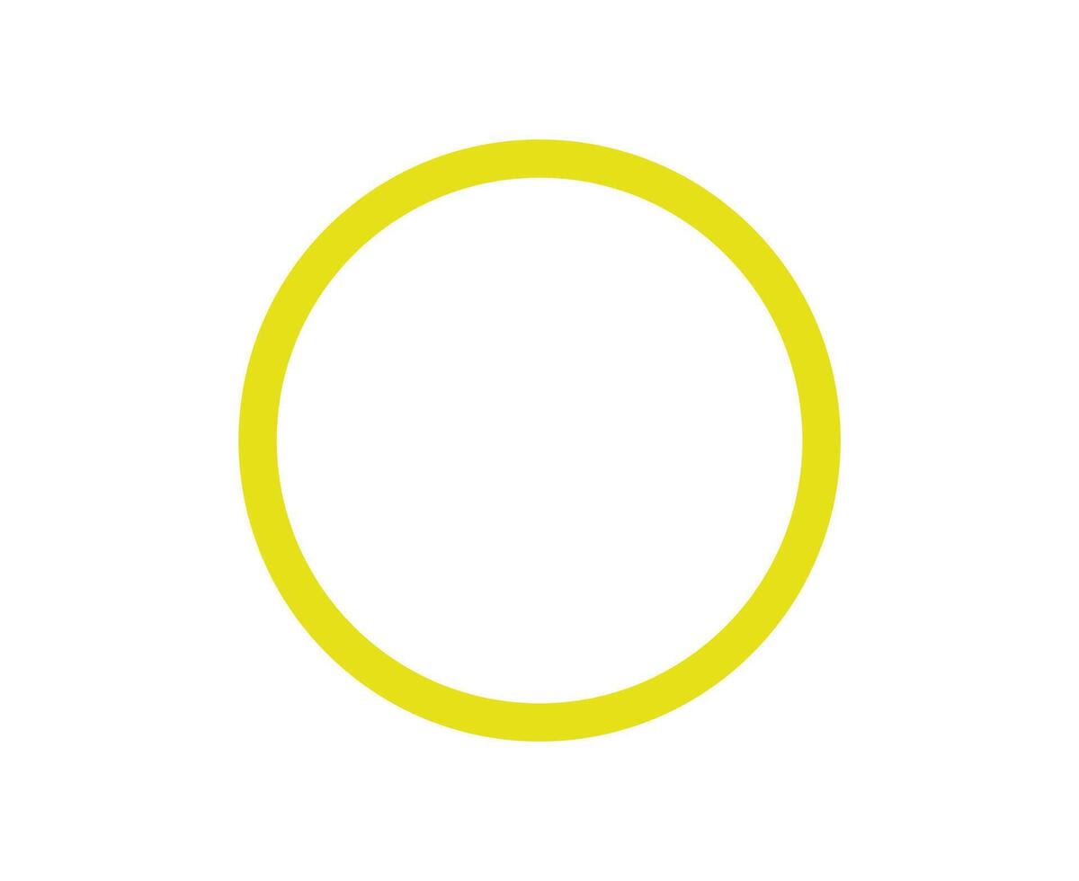 Circle Shape Outline Yellow Stroke Circle Shape Symbol Illustration vector