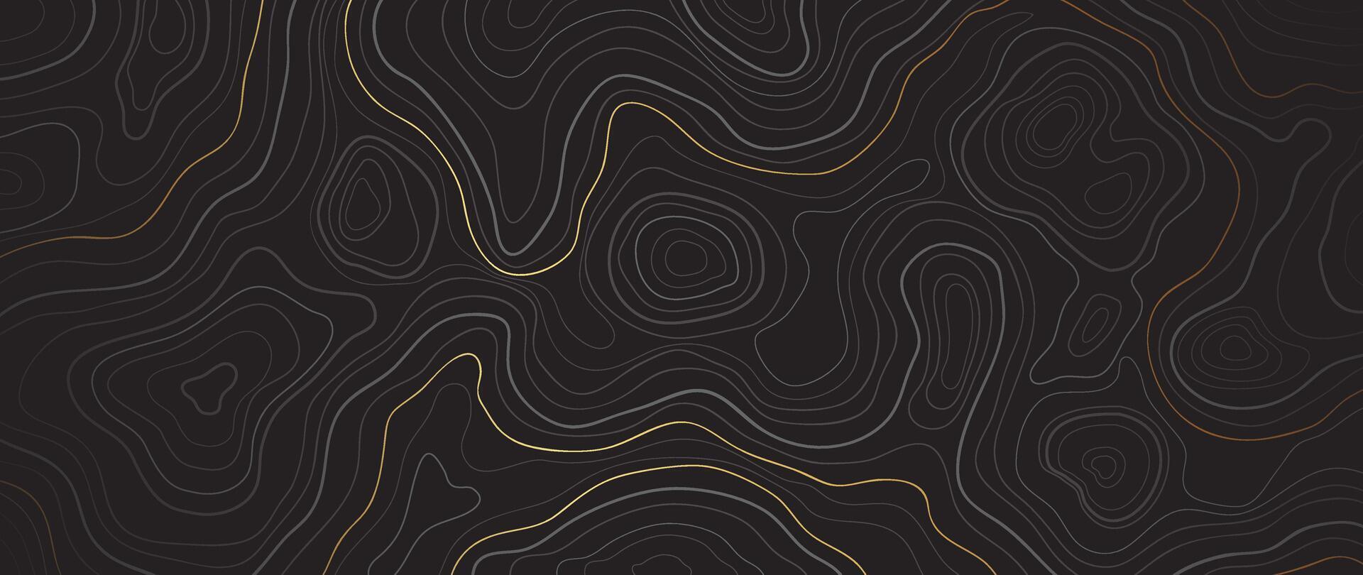 Luxury gold abstract line art background . Mountain topographic terrain map background with gold lines texture. Design illustration for wall art, fabric, packaging, web, banner, app, wallpaper. vector