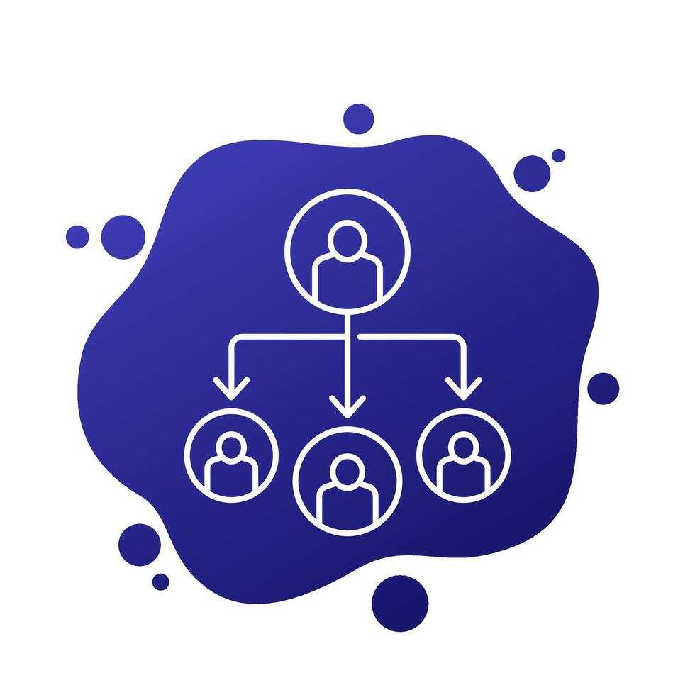 delegation to subordinates line icon vector