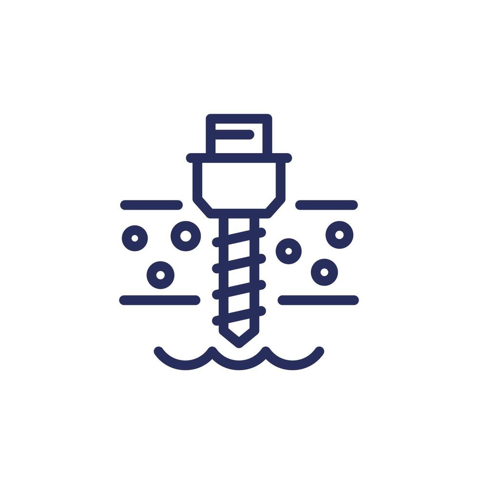 well drilling line icon on white vector