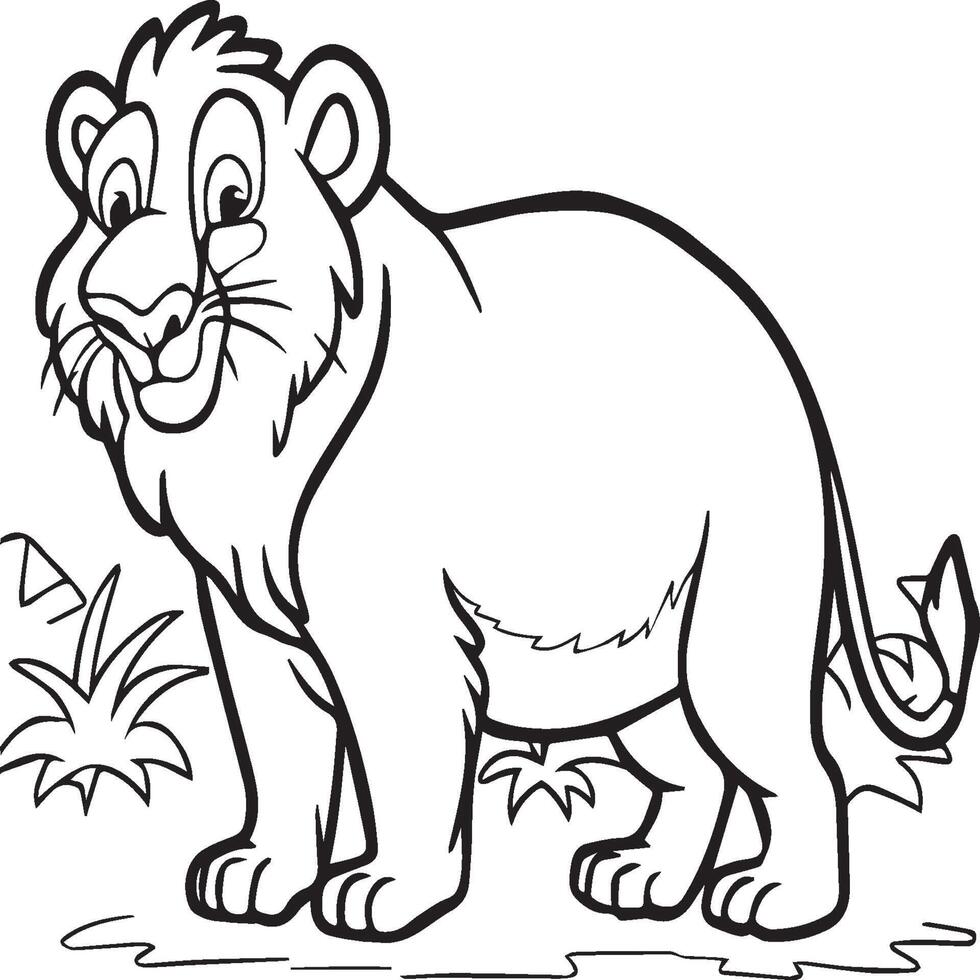 Jungle animal coloring pages for coloring book vector