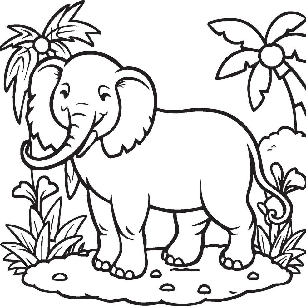 Jungle animal coloring pages for coloring book vector