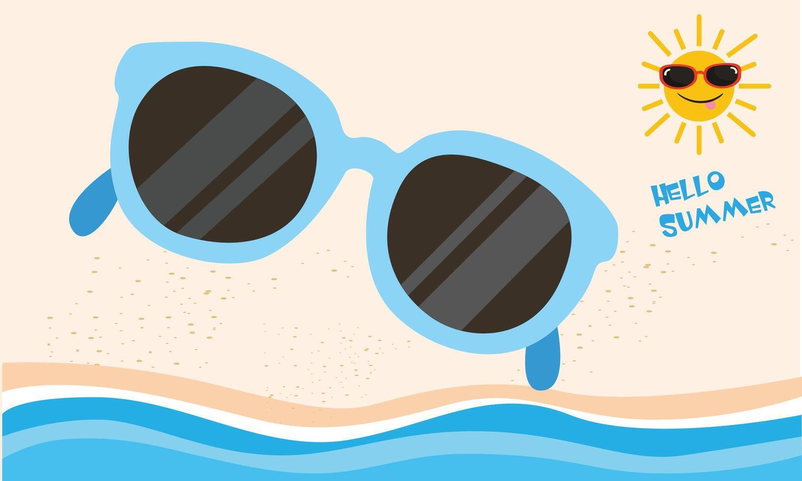 Sunglasses illustration. Summer element. Eyewear fashion. Cartoon flat isolated. vector