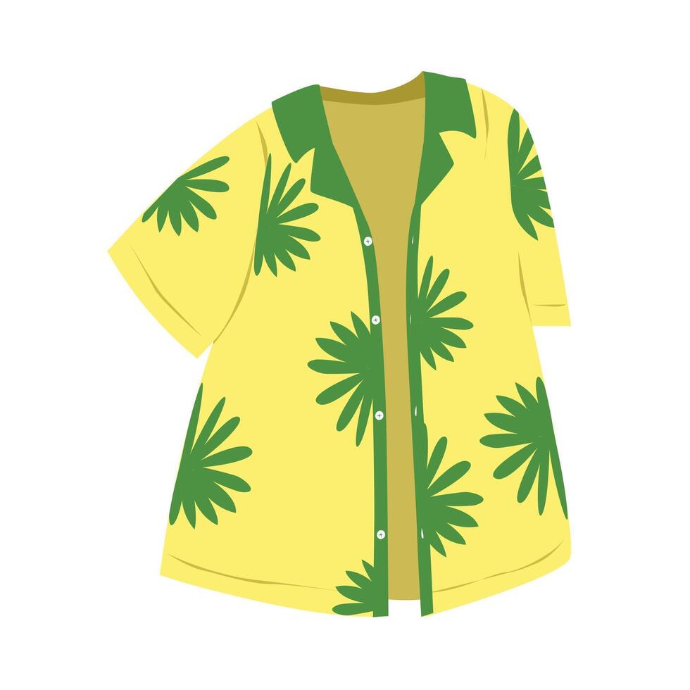 Beach shirt, summer shirt, hawaiian shirt. Summer element. hello summer concept. Cartoon flat isolated on white background. vector