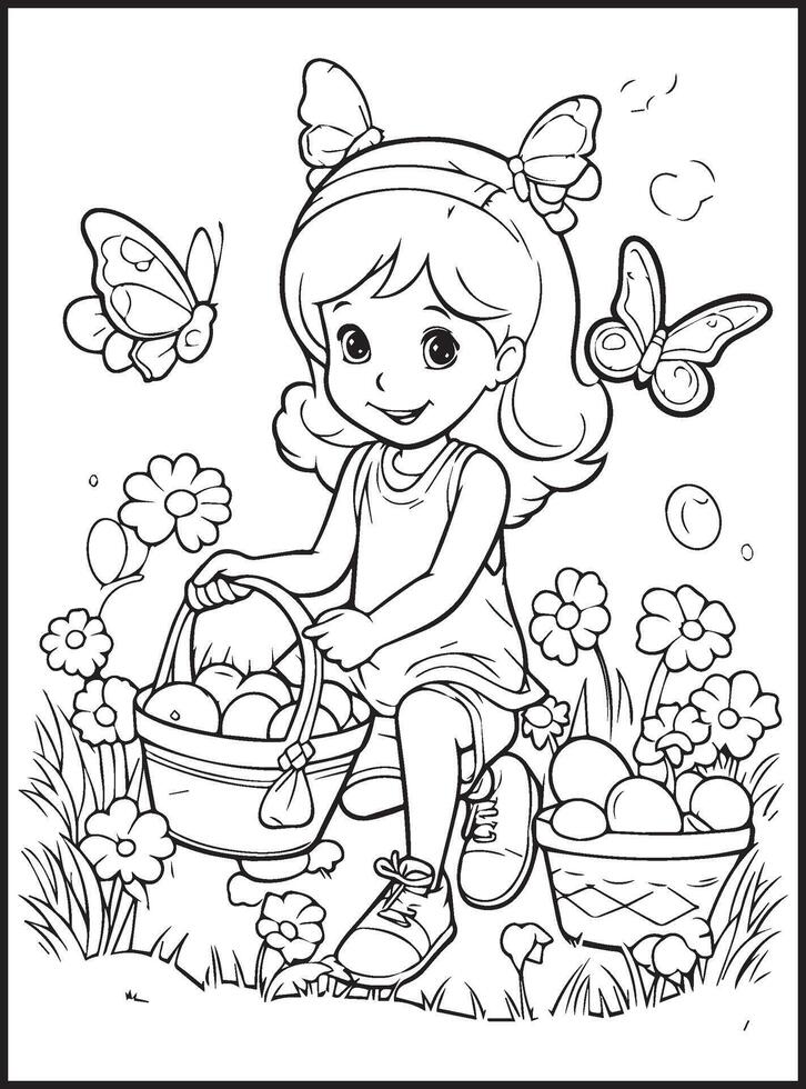 Cute Spring An Adult Coloring page vector