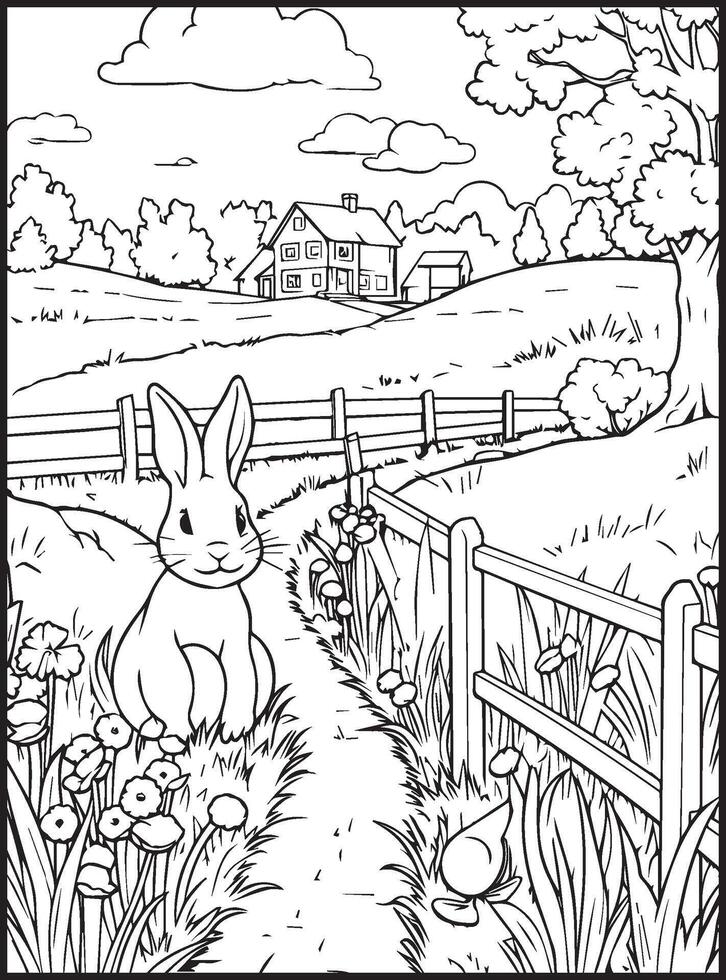 Cute Spring An Adult Coloring page vector