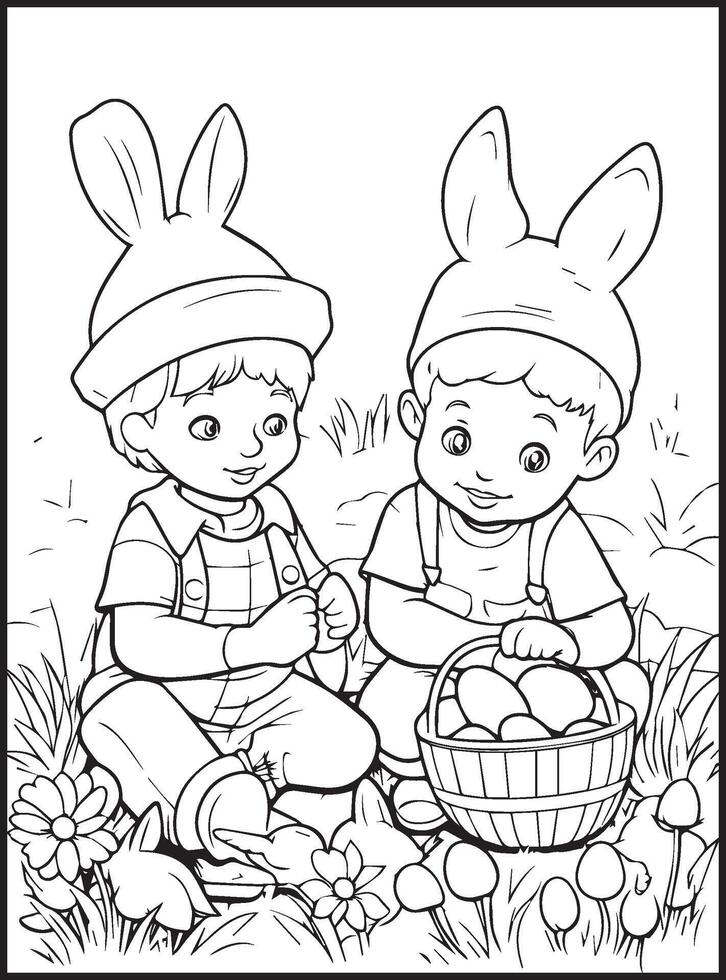 Cute Spring An Adult Coloring page vector