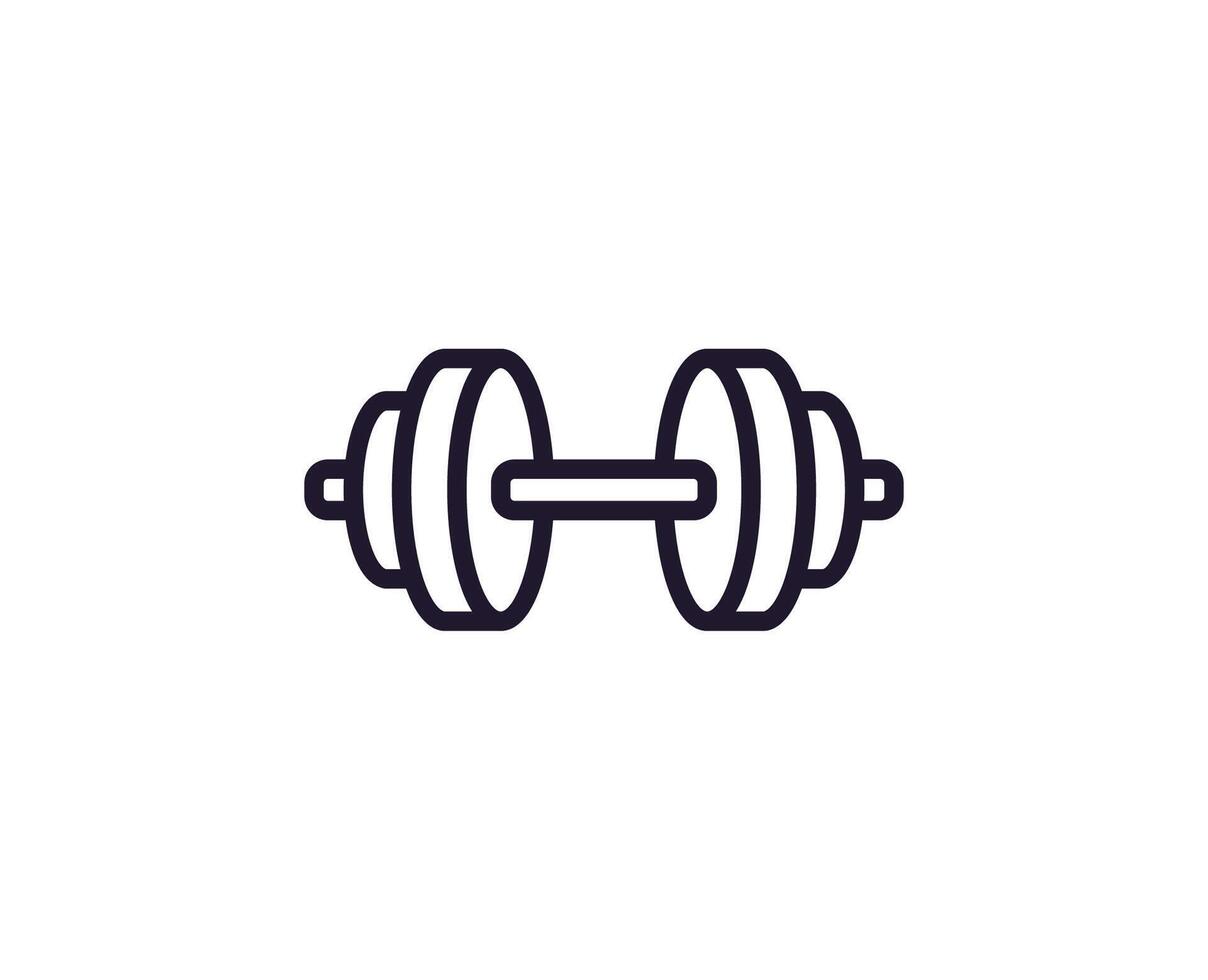 dumbell línea icono. prima calidad logo para web sitios, diseño, en línea tiendas, compañías, libros, anuncios negro contorno pictograma aislado en blanco antecedentes vector