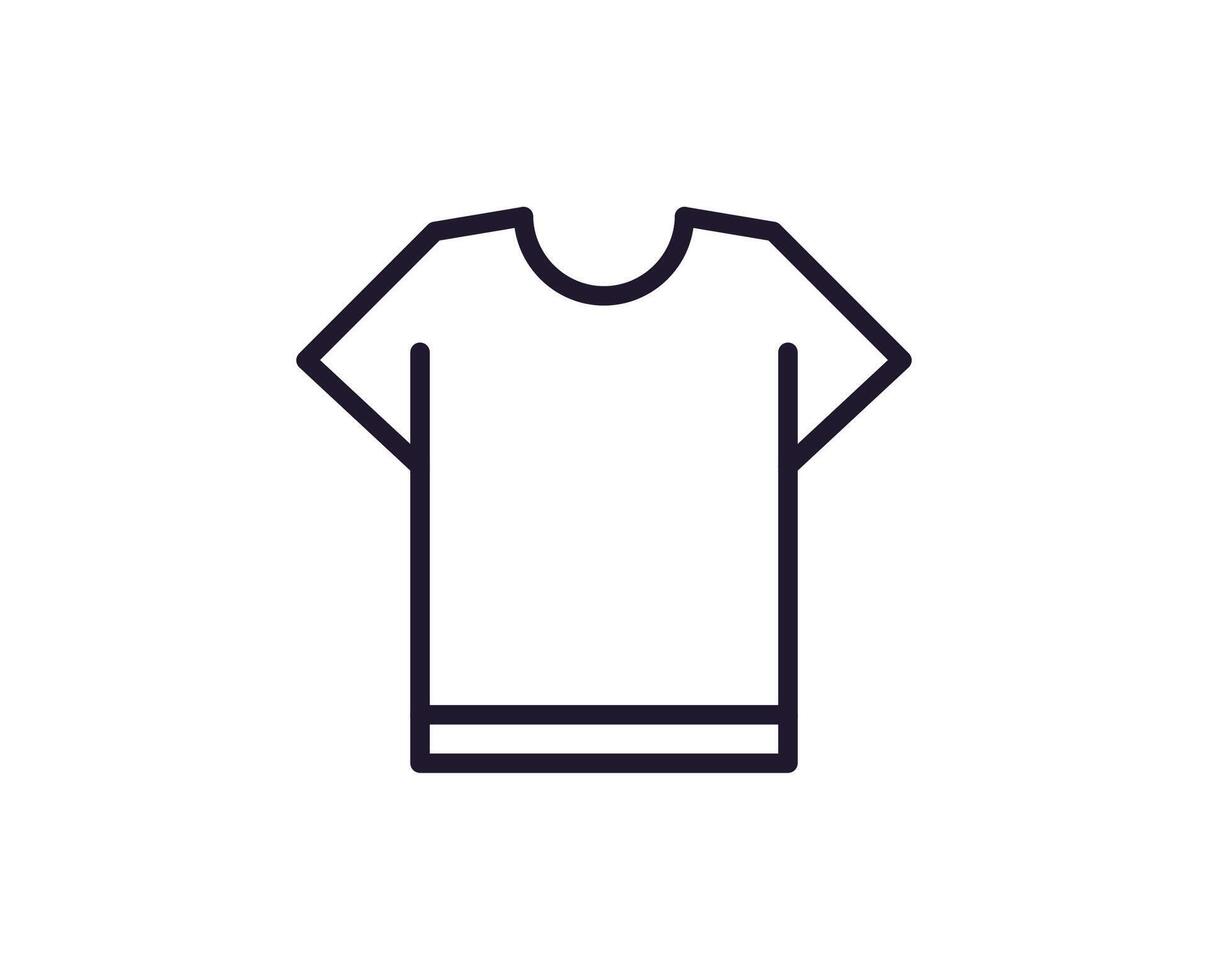 Single line icon of t-shirt. High quality illustration for design, web sites, internet shops, online books etc. Editable stroke in trendy flat style isolated on white background vector