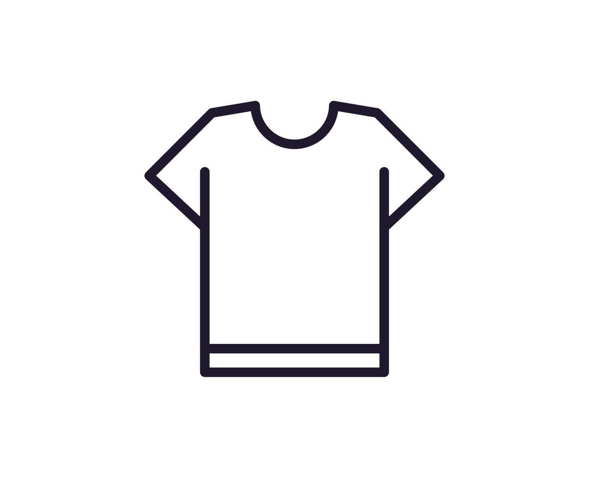 Single line icon of t-shirt. High quality illustration for design, web sites, internet shops, online books etc. Editable stroke in trendy flat style isolated on white background vector