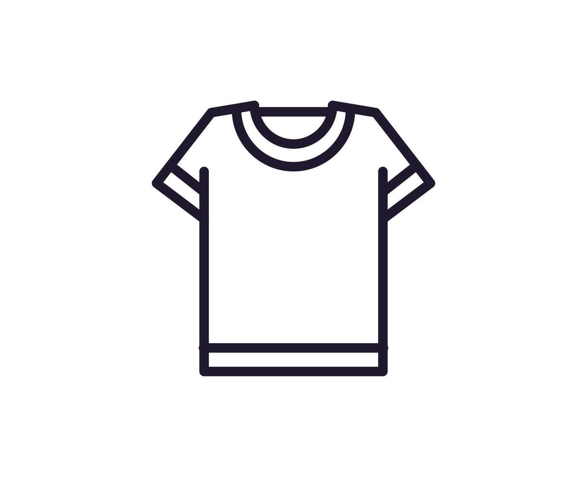 Single line icon of t-shirt. High quality illustration for design, web sites, internet shops, online books etc. Editable stroke in trendy flat style isolated on white background vector