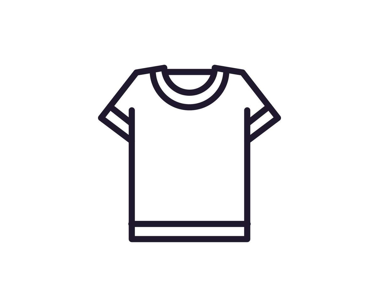 Single line icon of t-shirt. High quality illustration for design, web sites, internet shops, online books etc. Editable stroke in trendy flat style isolated on white background vector