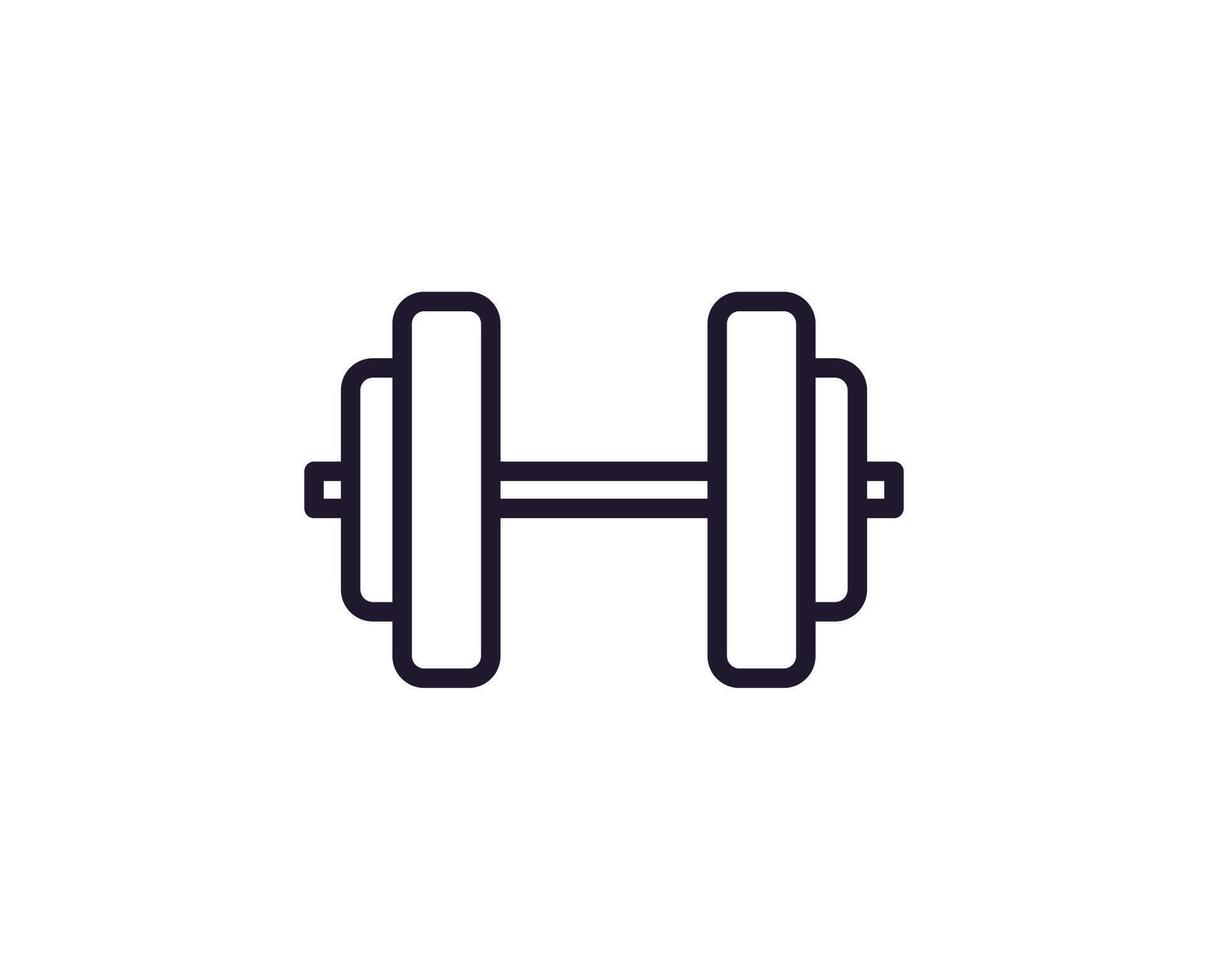 dumbell línea icono. prima calidad logo para web sitios, diseño, en línea tiendas, compañías, libros, anuncios negro contorno pictograma aislado en blanco antecedentes vector