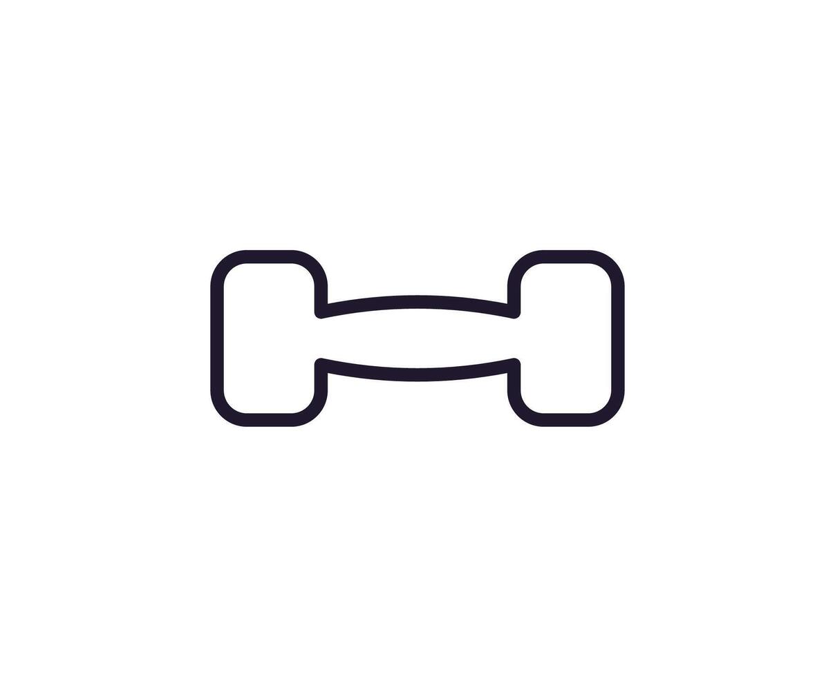 Dumbell line icon. Premium quality logo for web sites, design, online shops, companies, books, advertisements. Black outline pictogram isolated on white background vector