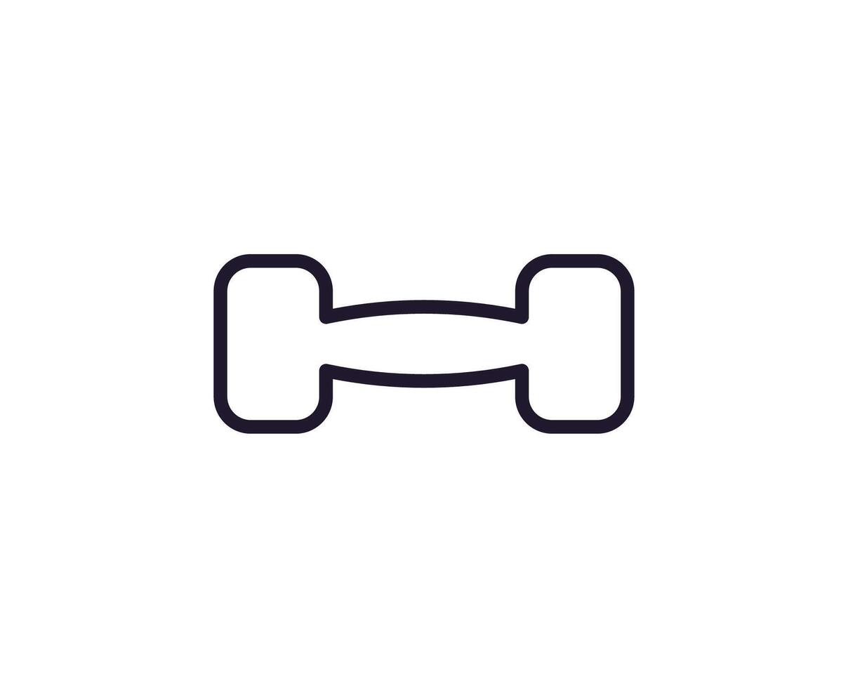 dumbell línea icono. prima calidad logo para web sitios, diseño, en línea tiendas, compañías, libros, anuncios negro contorno pictograma aislado en blanco antecedentes vector