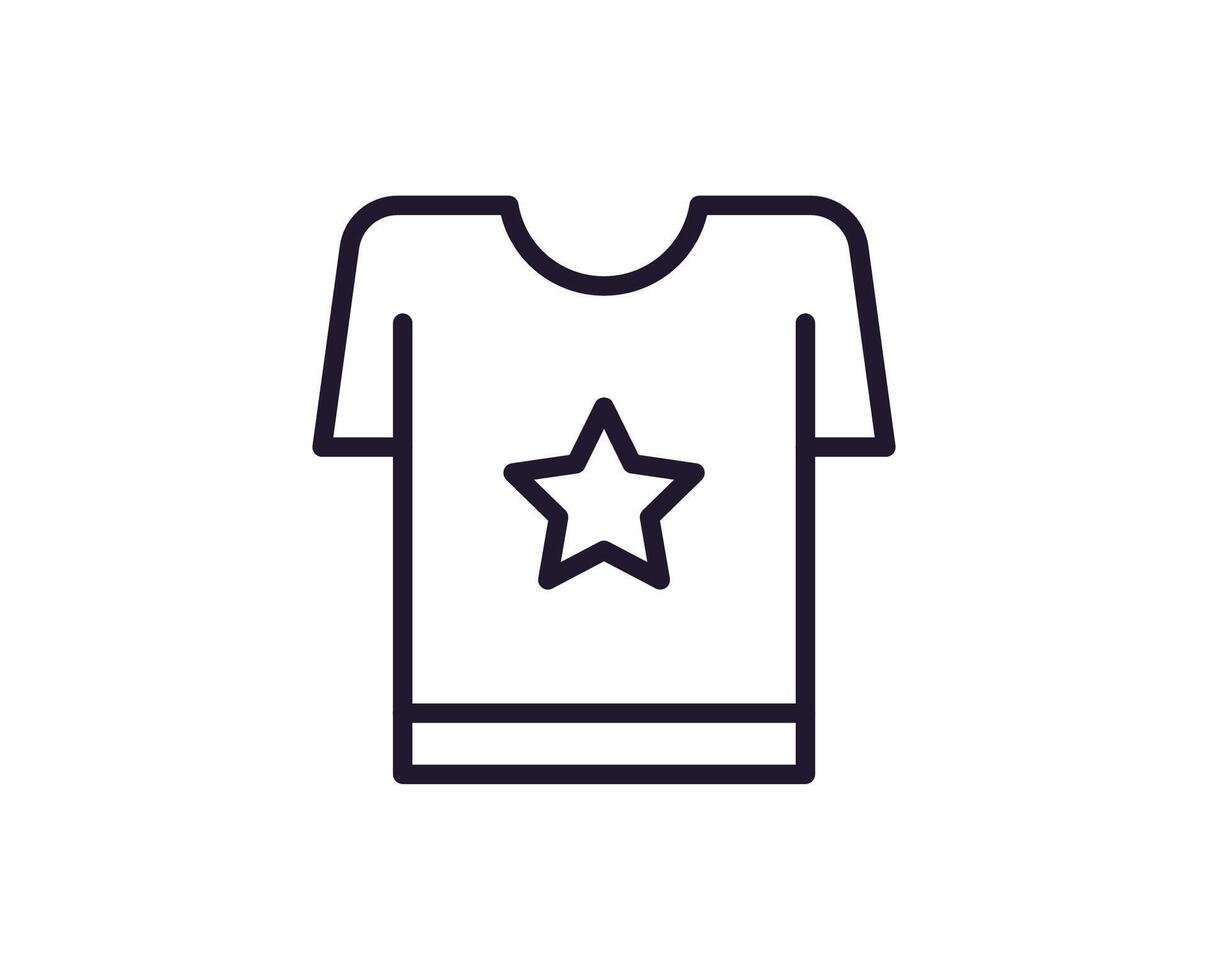 Single line icon of t-shirt. High quality illustration for design, web sites, internet shops, online books etc. Editable stroke in trendy flat style isolated on white background vector