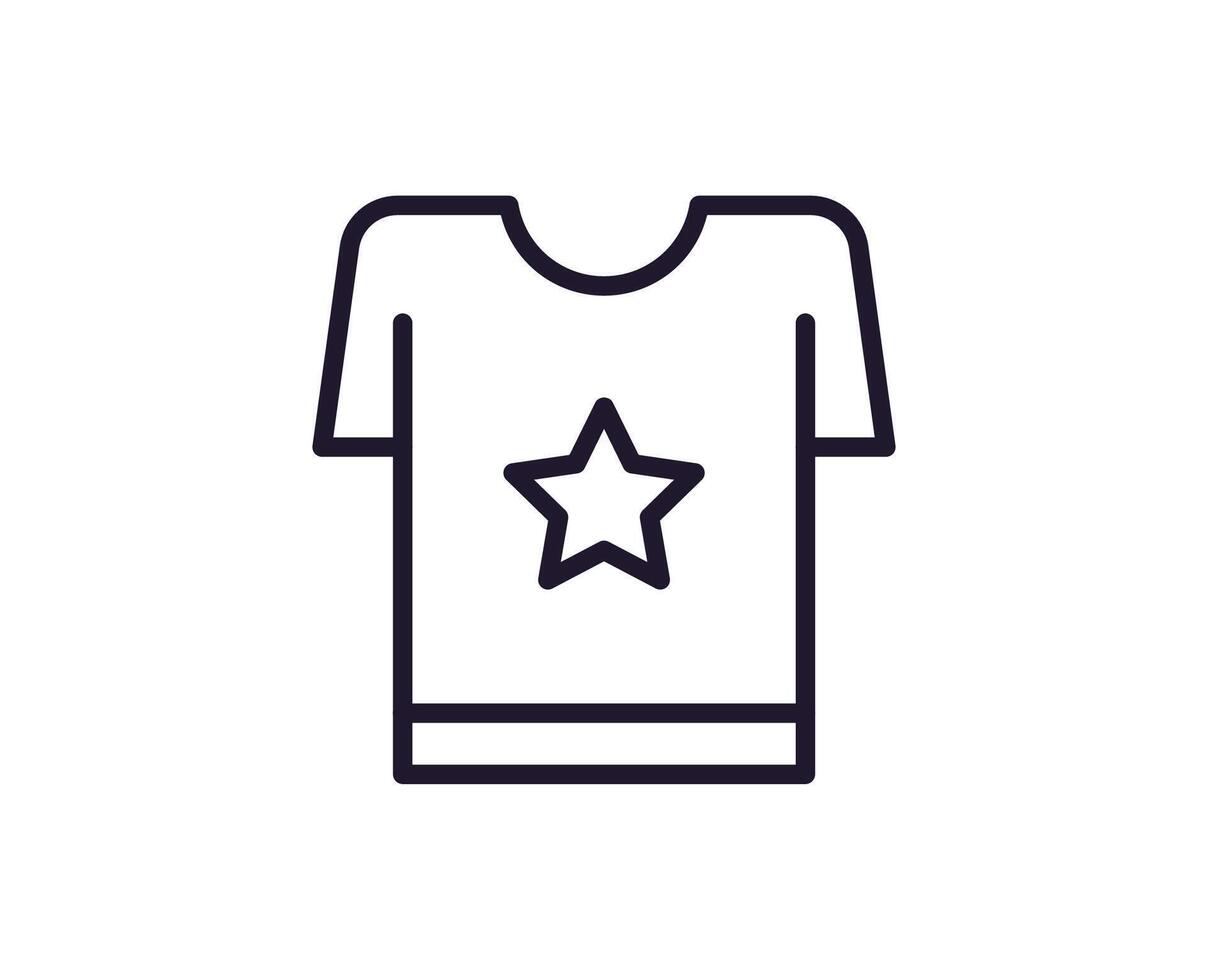 Single line icon of t-shirt. High quality illustration for design, web sites, internet shops, online books etc. Editable stroke in trendy flat style isolated on white background vector